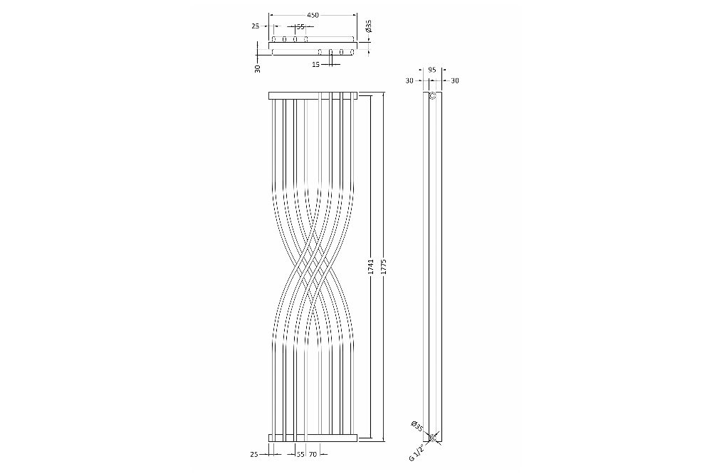 Xcite Radiator White Gloss Xcite Curved Double Panel Designer Radiator 1775x450mm From ...